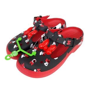 Crocs Disney Minnie Mouse Mary Janes Red Womens 10 Platform Slip On Chunky NWT